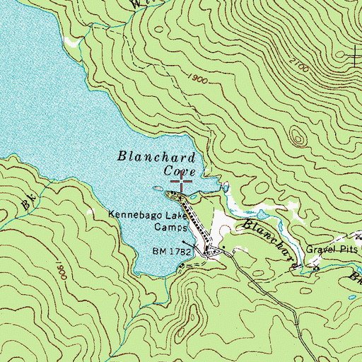 Topographic Map of Blanchard Cove, ME