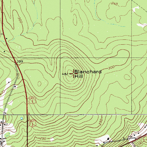 Topographic Map of Blanchard Hill, ME