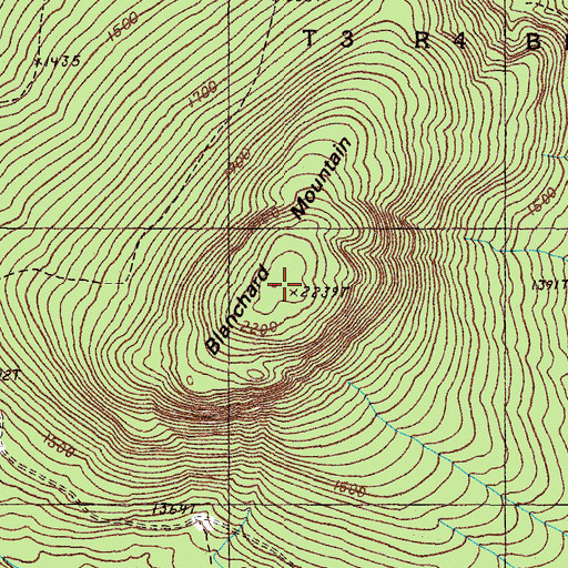 Topographic Map of Blanchard Mountain, ME