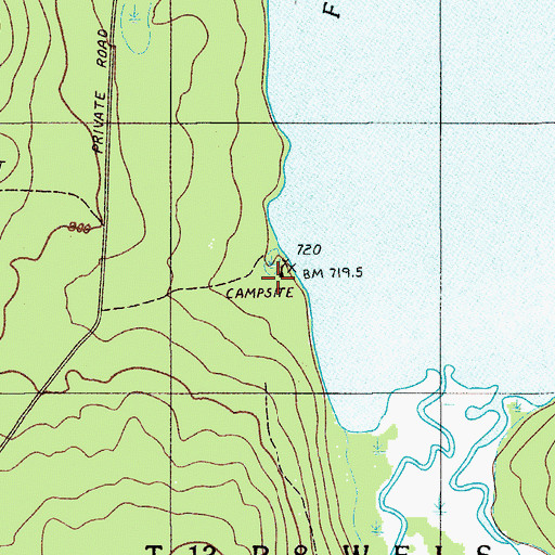 Topographic Map of Blanchards Depot Camp, ME