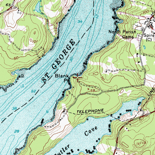 Topographic Map of Blank Point, ME