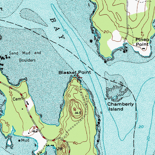 Topographic Map of Blasket Point, ME