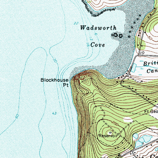 Topographic Map of Blockhouse Point, ME