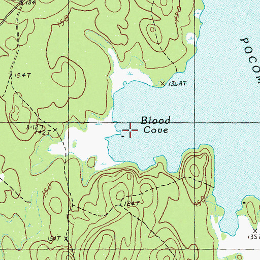 Topographic Map of Blood Cove, ME