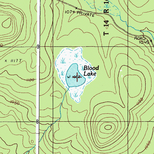 Topographic Map of Blood Lake, ME
