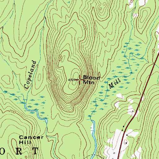 Topographic Map of Blood Mountain, ME