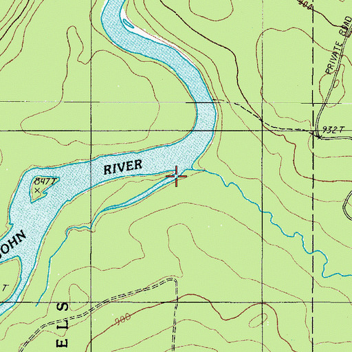 Topographic Map of Blue Brook, ME