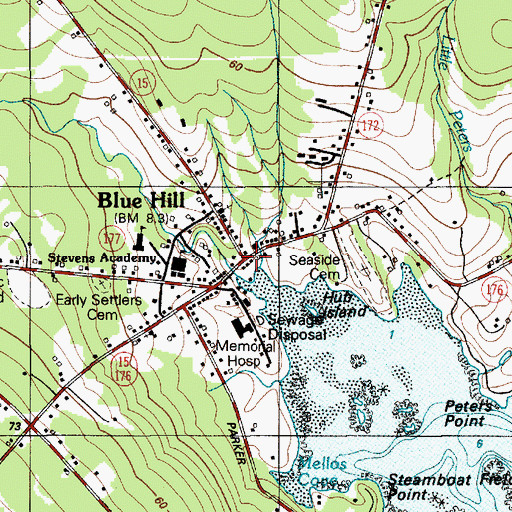 Topographic Map of Blue Hill, ME