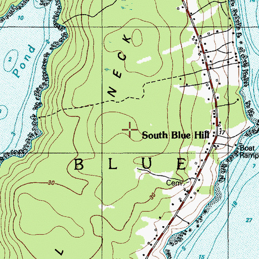 Topographic Map of Blue Hill Neck, ME