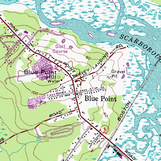 Topographic Map of Blue Point, ME