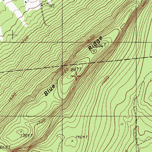 Topographic Map of Blue Ridge, ME