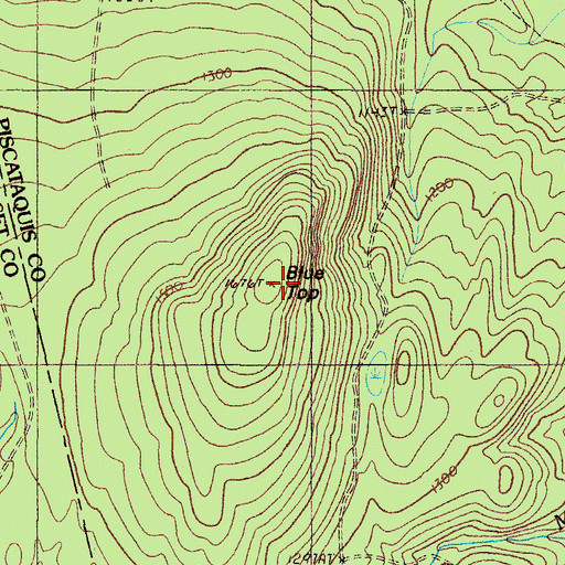 Topographic Map of Blue Top, ME