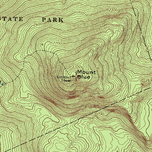 Topographic Map of Mount Blue, ME