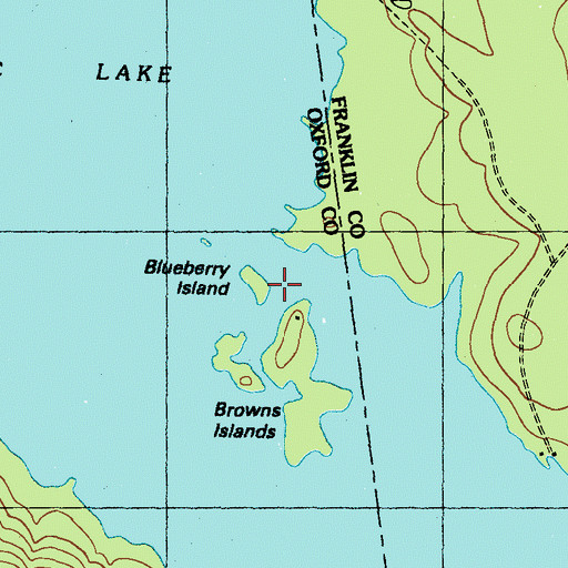 Topographic Map of Blueberry Island, ME