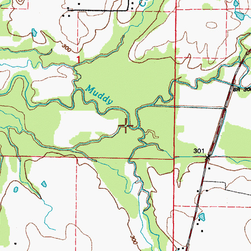 Topographic Map of White Oak Branch, AR