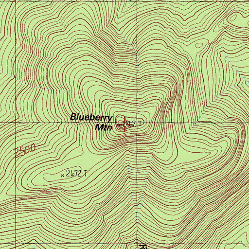 Topographic Map of Blueberry Mountain, ME