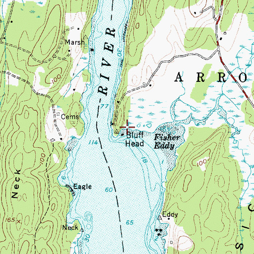 Topographic Map of Bluff Head, ME