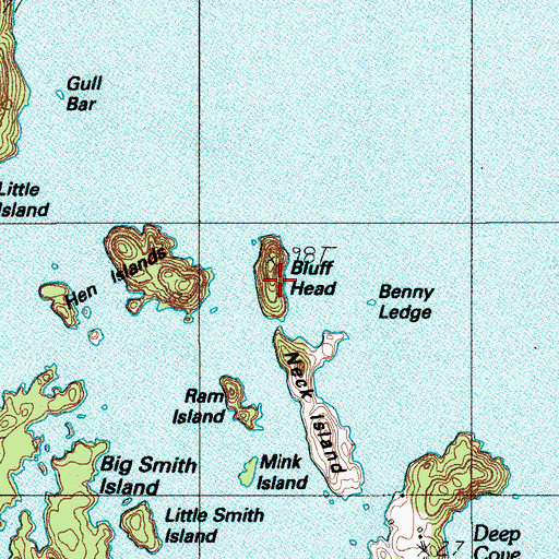 Topographic Map of Bluff Head, ME