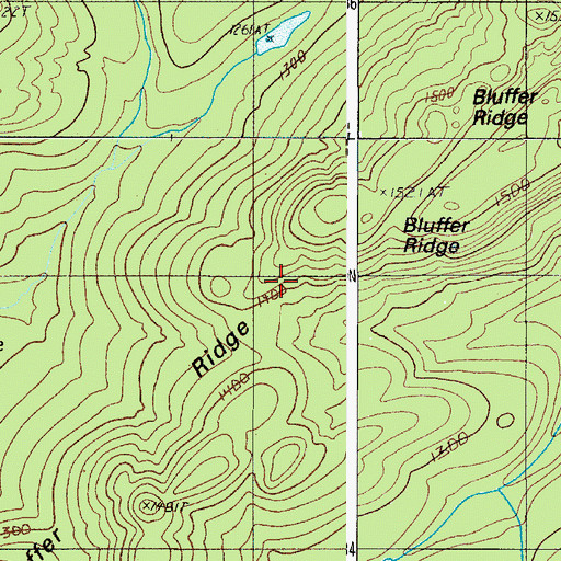 Topographic Map of Bluffer Ridge, ME