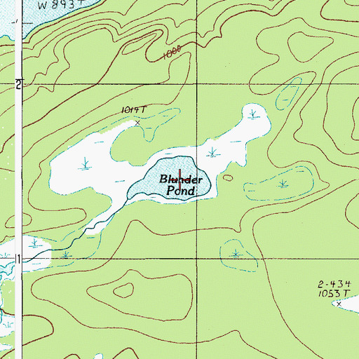 Topographic Map of Blunder Pond, ME