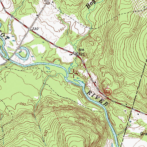 Topographic Map of Bog Brook, ME