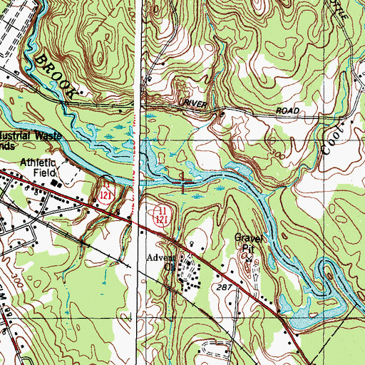 Topographic Map of Bog Brook, ME