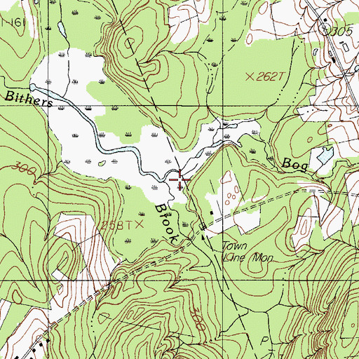 Topographic Map of Bog Brook, ME