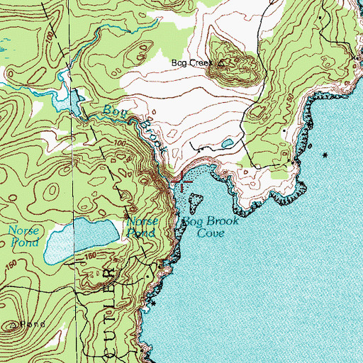 Topographic Map of Bog Brook, ME