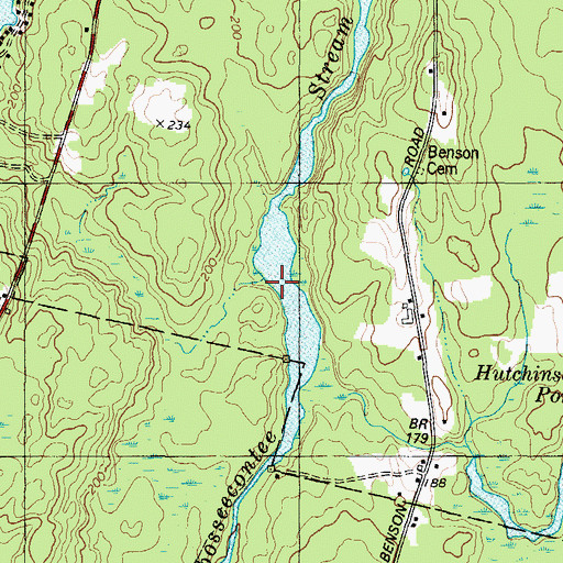 Topographic Map of Bog Brook, ME