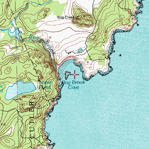 Topographic Map of Bog Brook Cove, ME