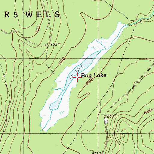 Topographic Map of Bog Lake, ME