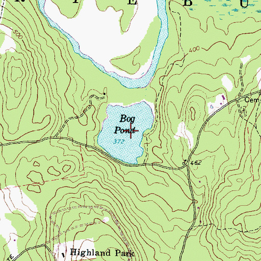 Topographic Map of Bog Pond, ME
