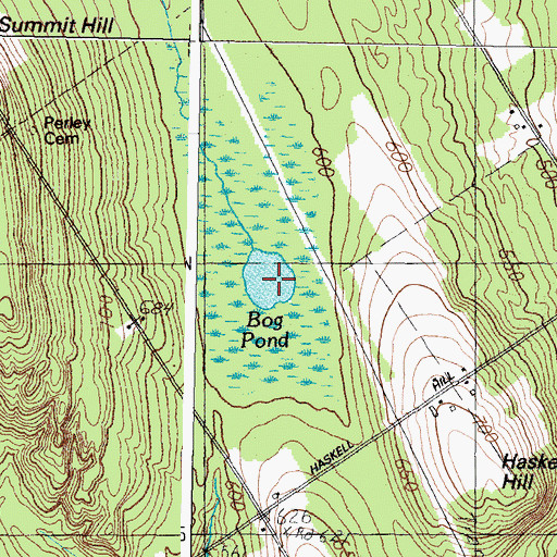 Topographic Map of Bog Pond, ME