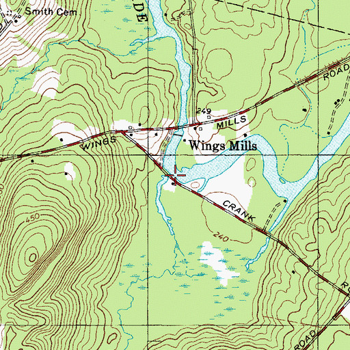 Topographic Map of Bog Stream, ME