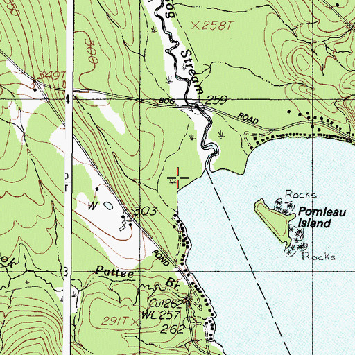 Topographic Map of Bog Stream, ME