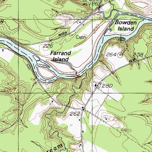 Topographic Map of Bog Stream, ME