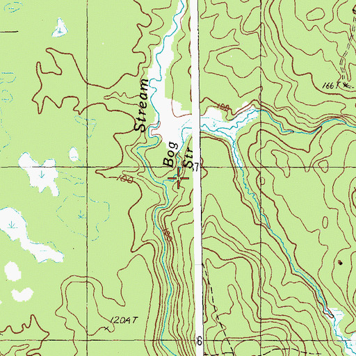 Topographic Map of Bog Stream, ME