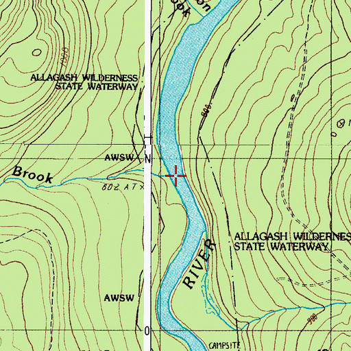 Topographic Map of Bogan Brook, ME