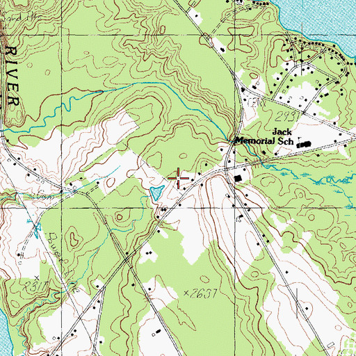 Topographic Map of Boggs Mill School, ME