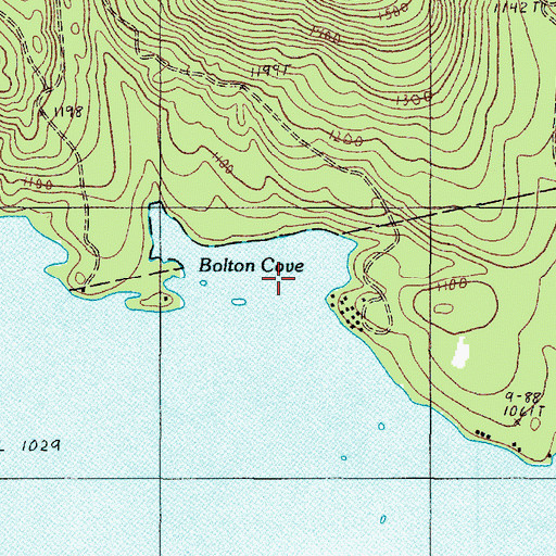 Topographic Map of Bolton Cove, ME