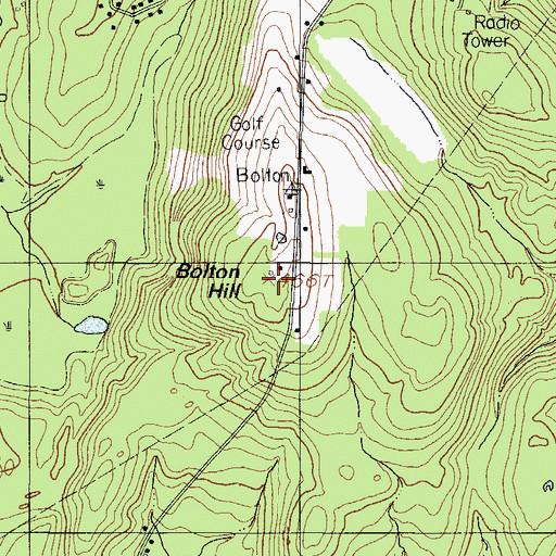 Topographic Map of Bolton Hill, ME