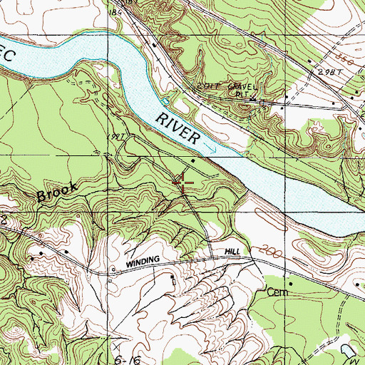 Topographic Map of Bombazee Brook, ME