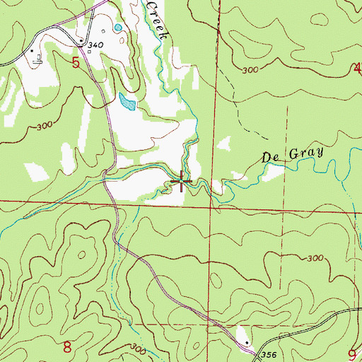 Topographic Map of White Oak Creek, AR