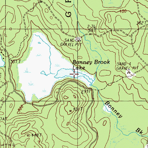 Topographic Map of Bonney Brook Lake, ME