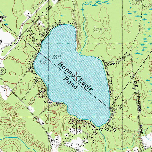 Topographic Map of Bonny Eagle Pond, ME