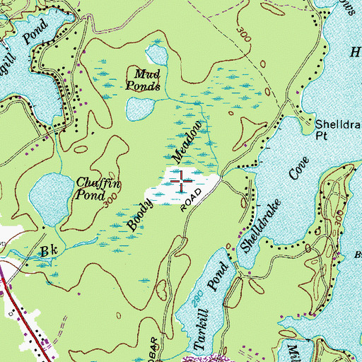 Topographic Map of Boody Meadow, ME
