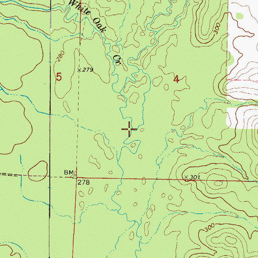 Topographic Map of White Oak Creek, AR