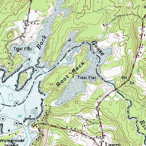 Topographic Map of Boot Neck, ME