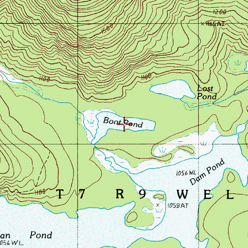 Topographic Map of Boot Pond, ME