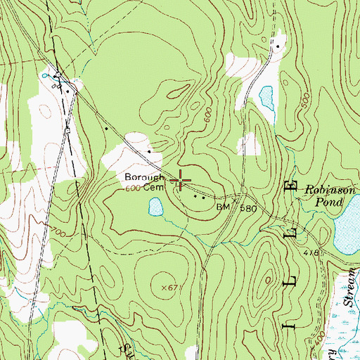 Topographic Map of Borough Cemetery, ME